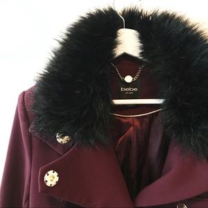 Bebe Faux Fur trim Coat